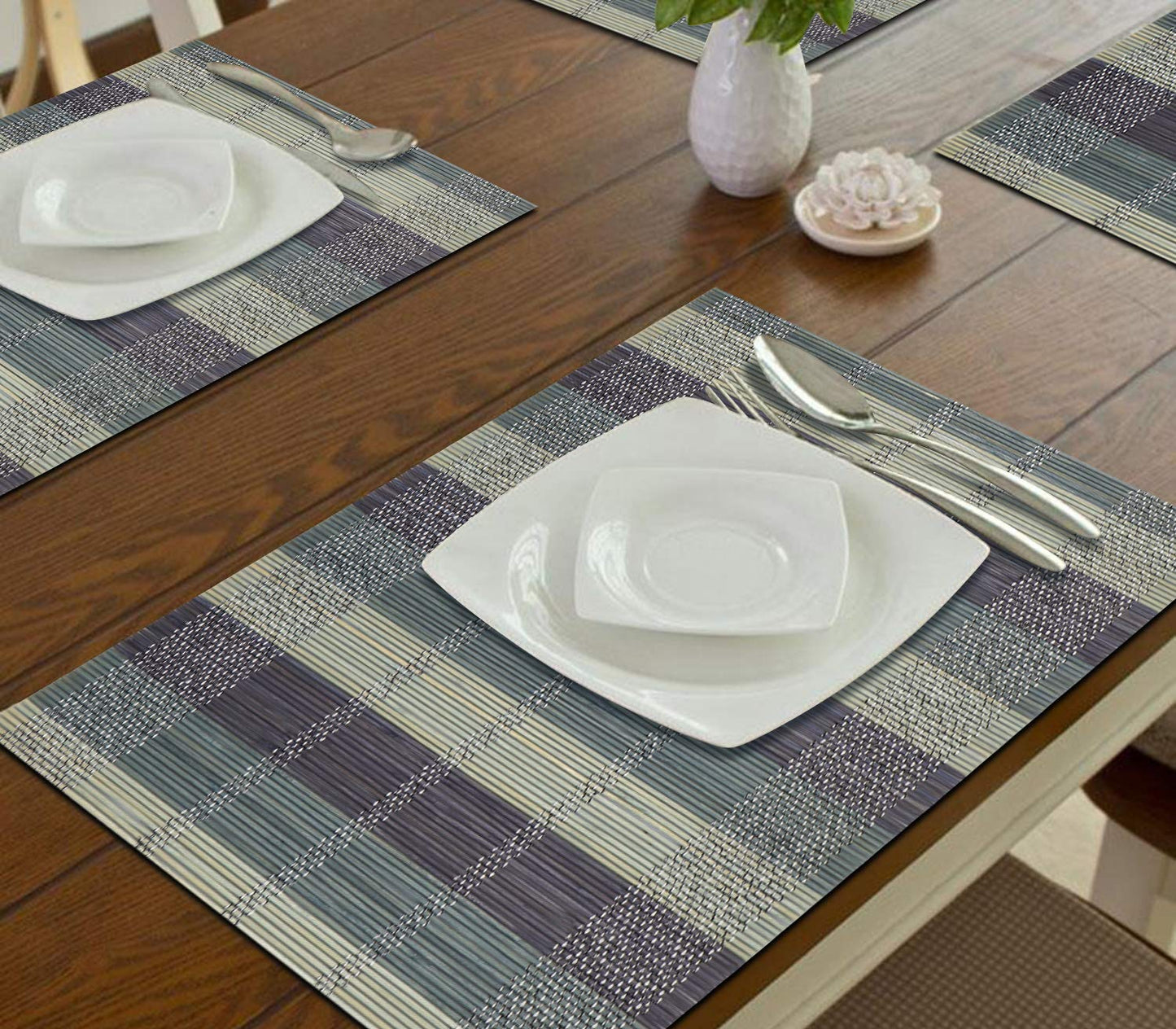 Heat Resistant Bamboo Placemats Set of 6, 45x30 cm | Easy Clean Dining Table Mats, Home Decor & Protection