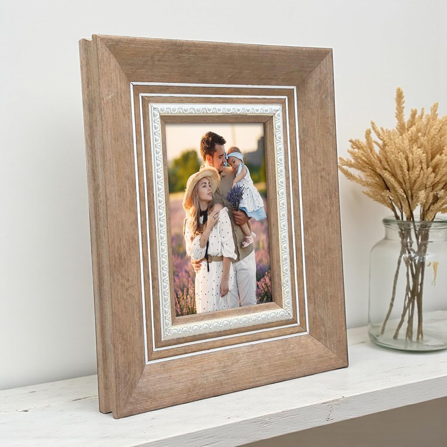 Elegant Tabletop Photo Frame – Wood & Plexi Glass – 4x6 Inch with Back Stand