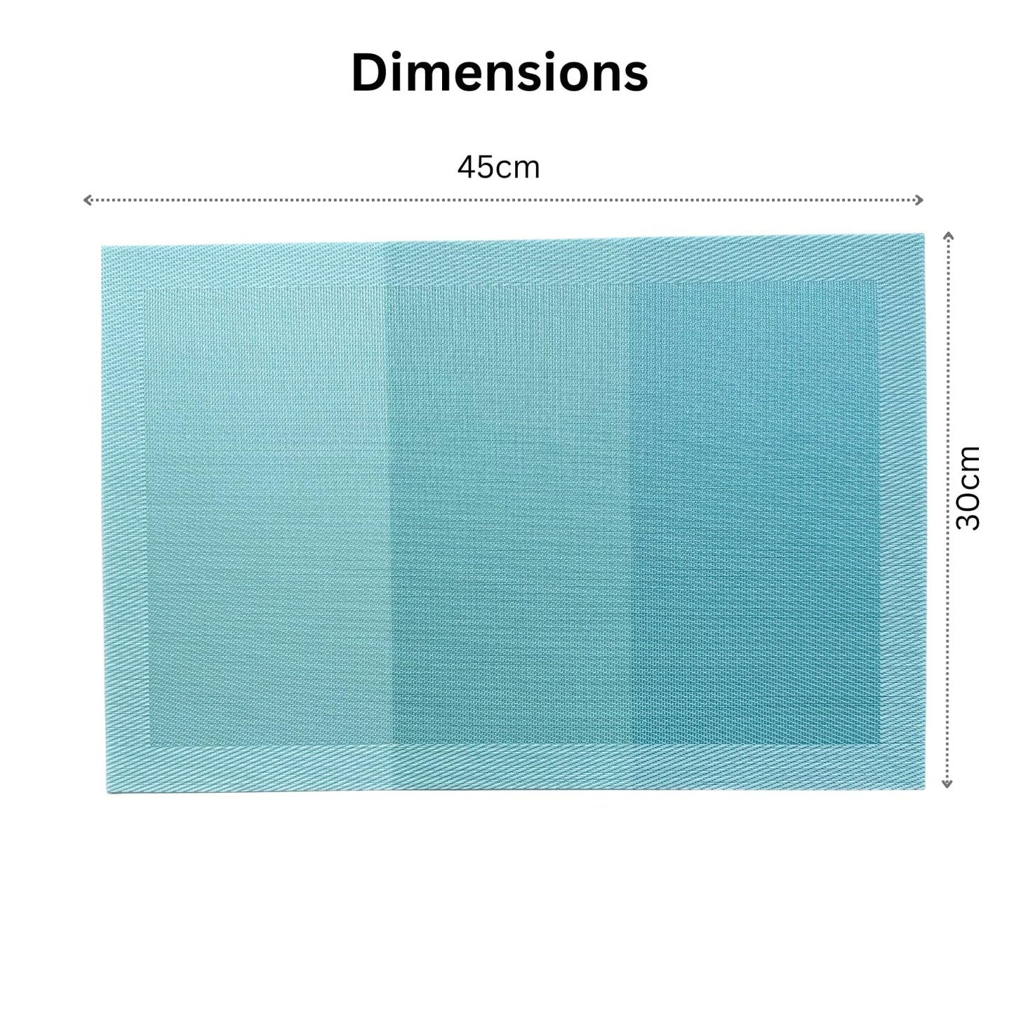 Premium Ocean Waves Woven PVC Dining Table Mats for 4 Seater | Heat Resistant, Anti-Skid, Wipeable Placemats Set of 4