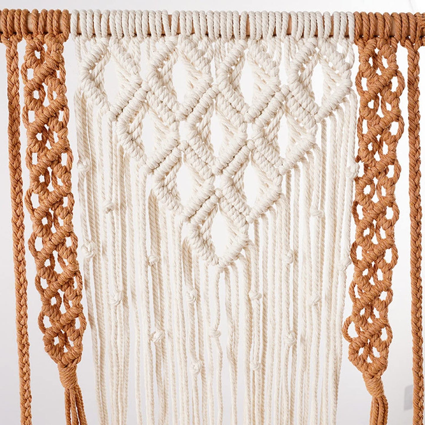 Macrame Wall Display Shelf – Cotton Rope & Wood – 12x5x24CM