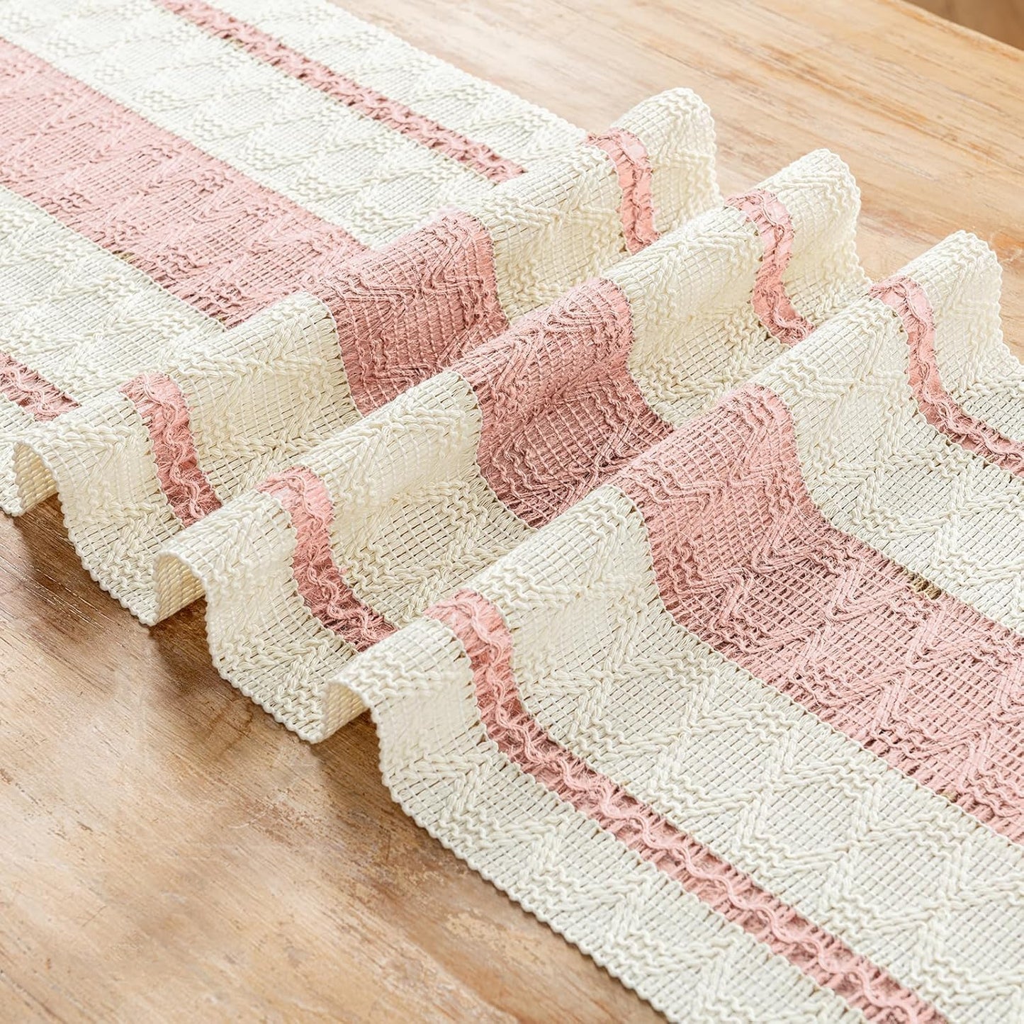 Textured Bicolor Weave Table Runner – Decorative Dining Linen – Cotton-Polyester Blend – 12x72 Inch