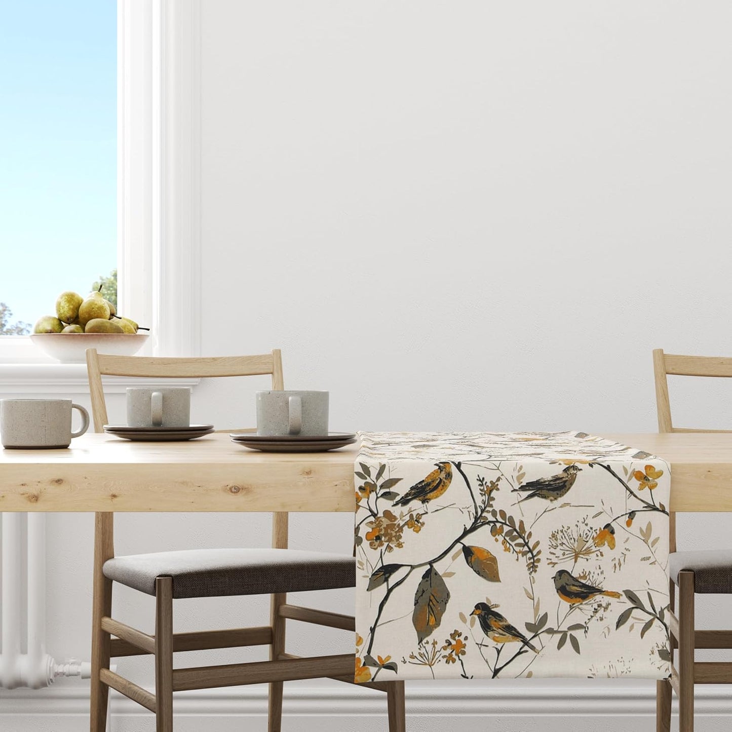 Bedrukte tafelloper – Decoratief tafellinnen – Katoenen canvas antislip – 33x183 cm