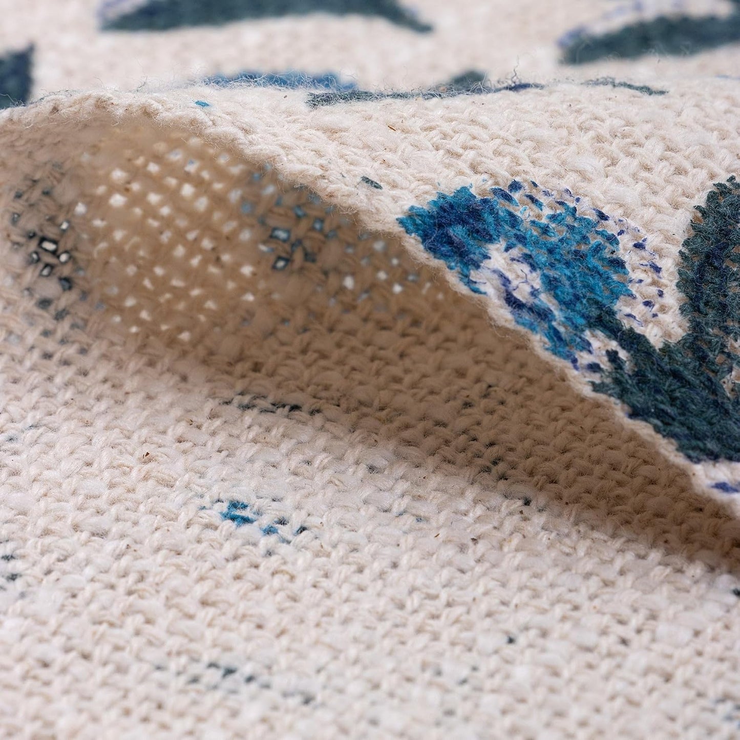 Hand Printed Throw Blanket – Sofa Coverlet – 100% Cotton – 50x70 Inch