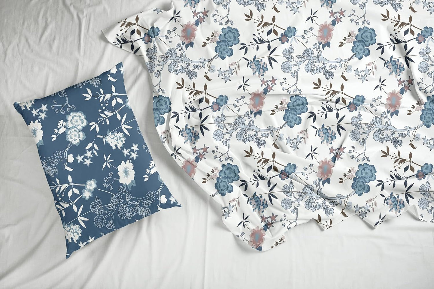 Cotton Bedsheet Set - 144TC Soft & Breathable - Double Bed with 2 Pillow Covers (88x90 In)