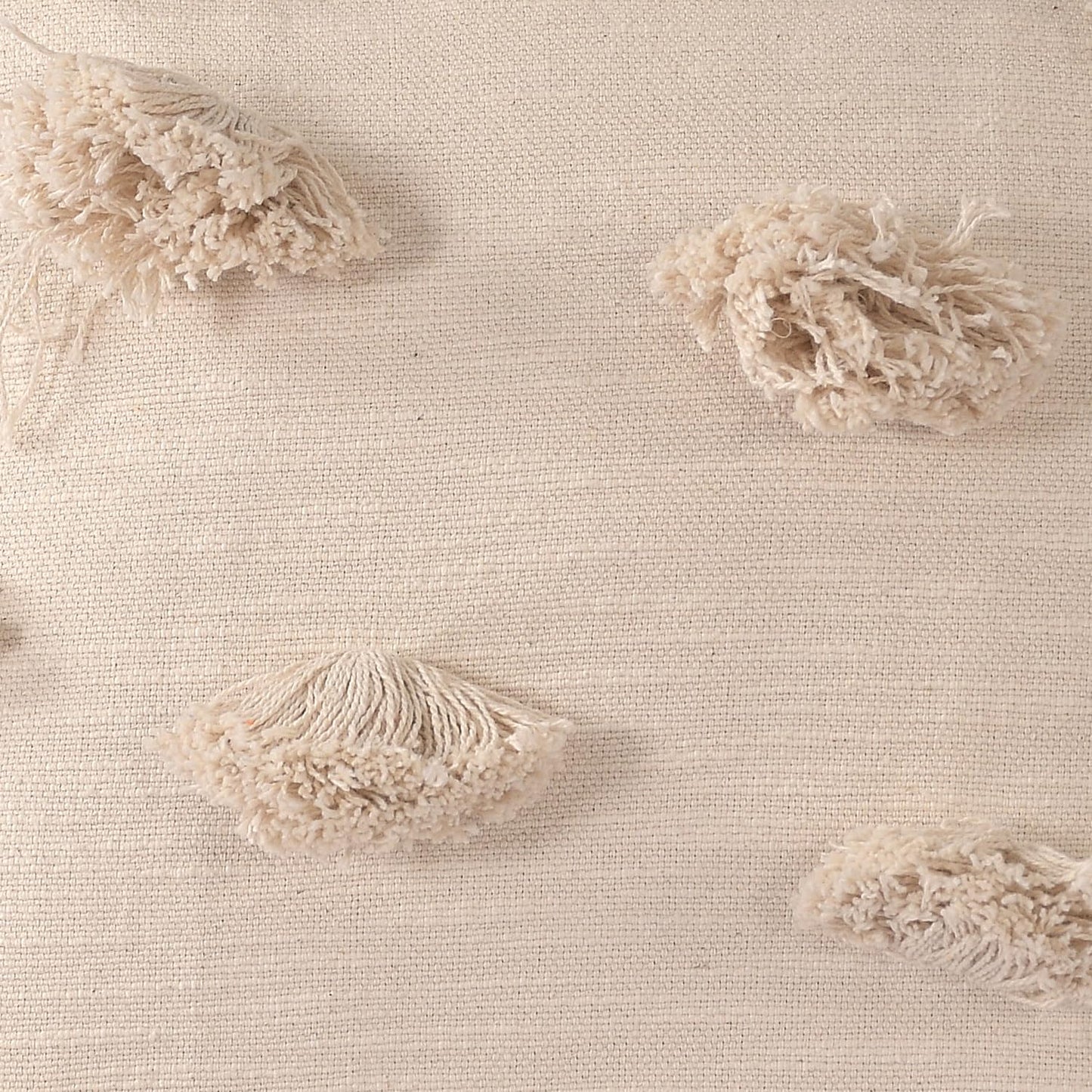 Natural Elegance Tufted Pom-Pom Cushion Covers, Soft & Durable, 45x45 cm Pack of 2 | Decorative Pillow Covers for Sofa, Bed, Chair