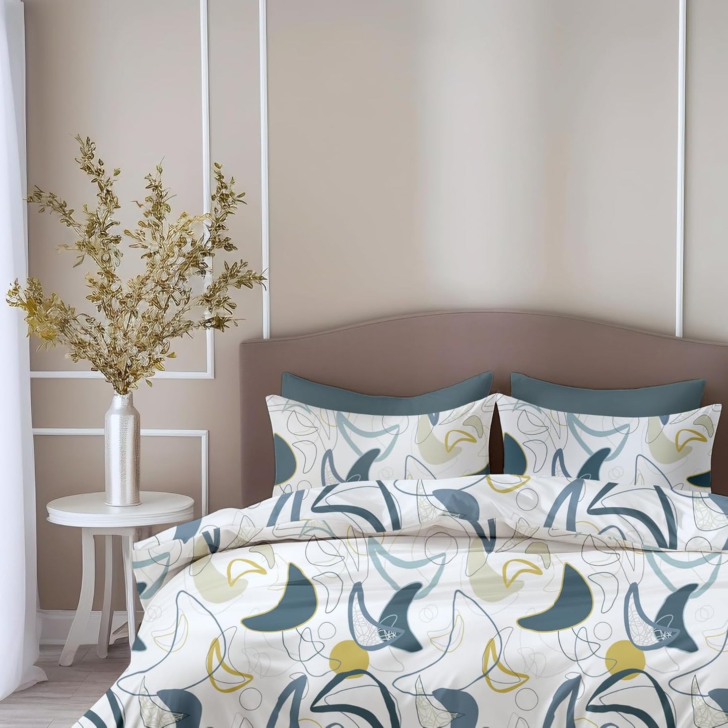 Double Bed Bedsheet Set - 100% Pure Cotton 144TC - 88x90 Inches with 2 Pillow Covers