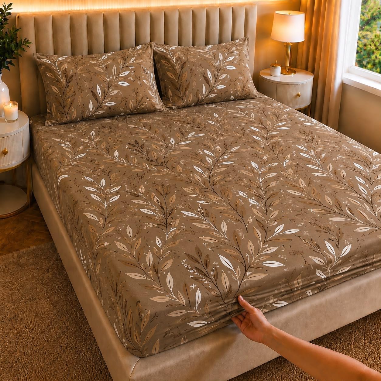 Bedsheet | Fitted Polycotton 310TC Deep Pocket | King Size, Set Of 3