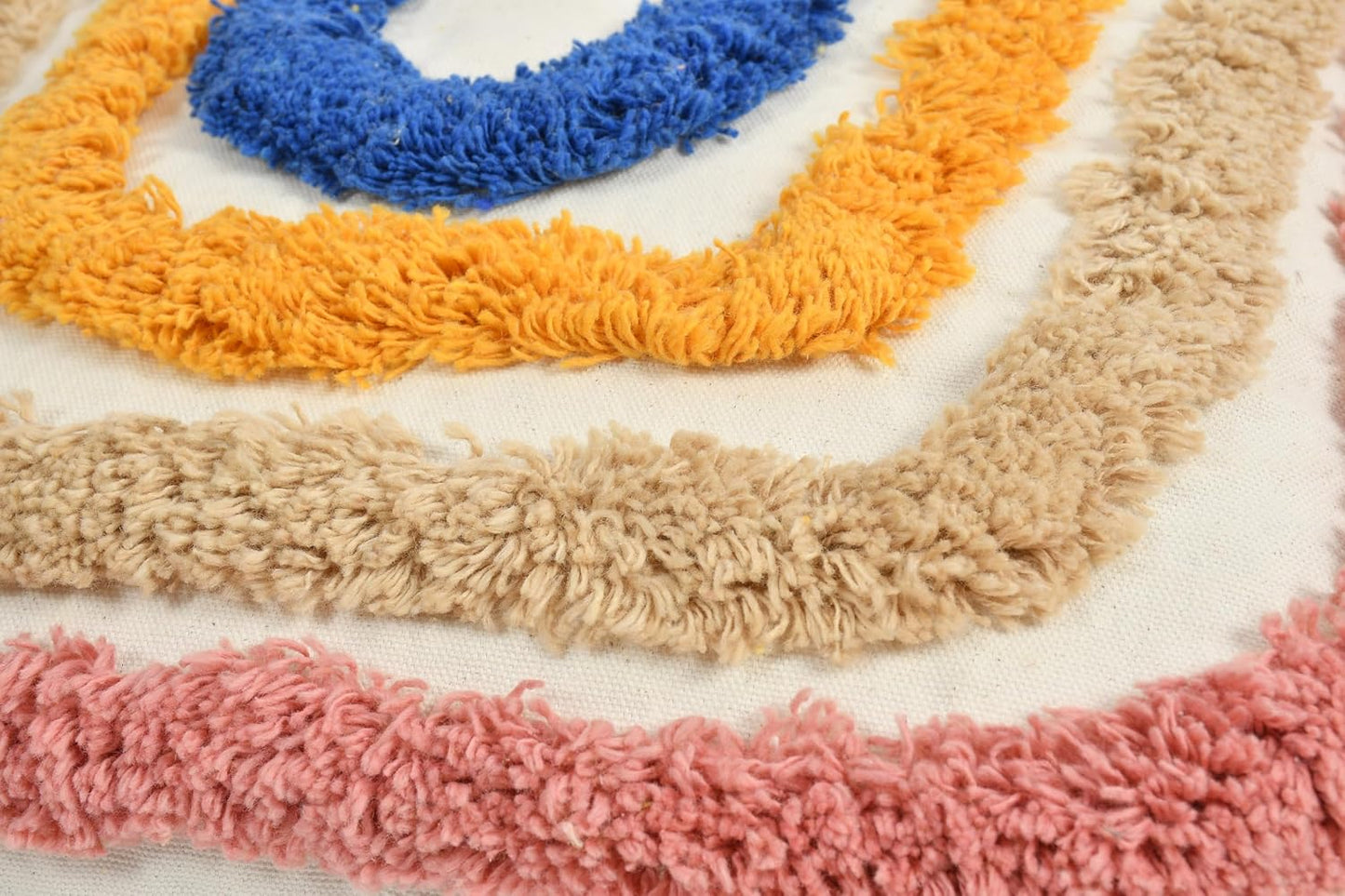 Modern Boho Tufted Geometric Pom Poms Throw Cushion Covers 16x16 Inch 1 Piece | Decorative Pillow Sofa Decor