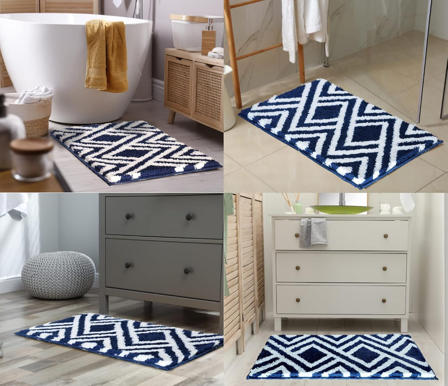 Egyptian Super Soft Solid Microfibre 2000 GSM Bath Mat 40x60 cm Pack of 1 | Super Absorbent Anti Skid Door Floor Mat