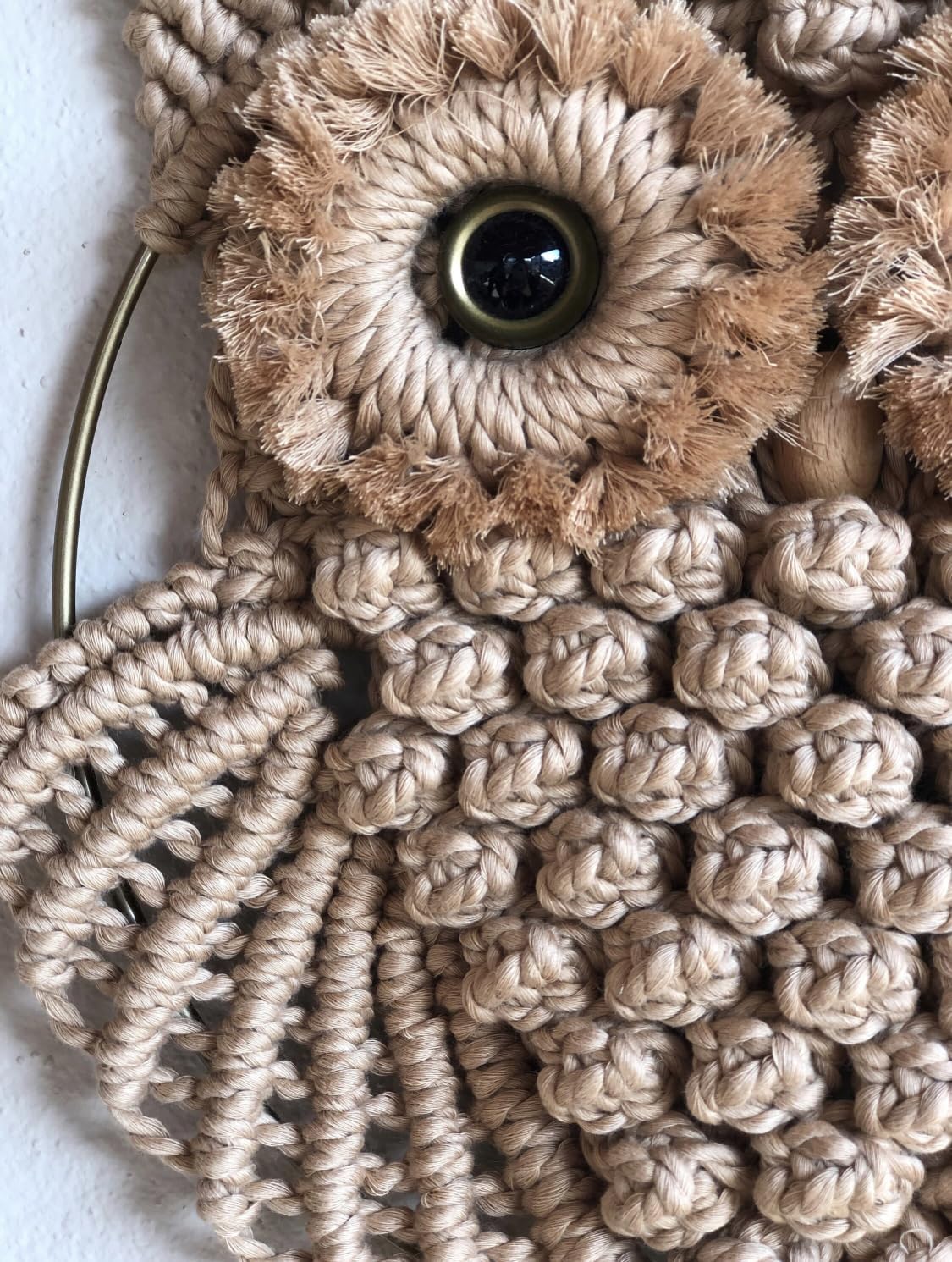Owl Macramé Wall Hanging – Boho Home Decor – Handcrafted Cotton – 12 x 23in