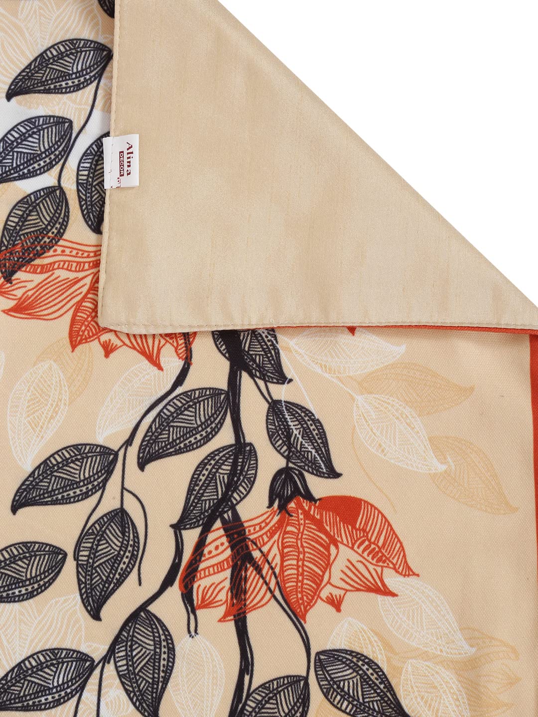 Digital Printed Beige Orange Poly Cotton Washable Dining Table Runner (13x60 Inch) | Alina Decor Kitchen Decor