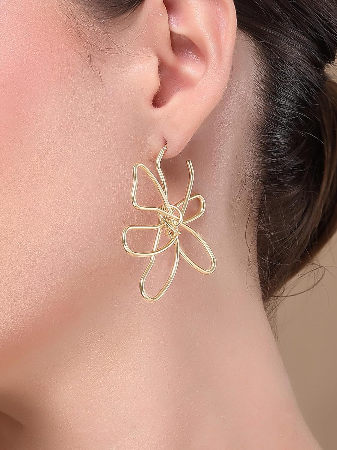 Floral Stud Earrings – Women's Jewellery – Gold Plated, Elegant Floral Design