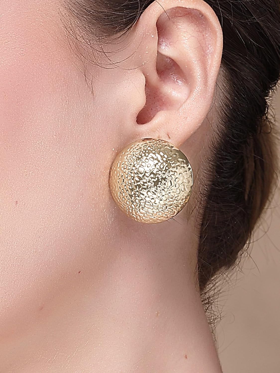 Stud Earrings – Fashion Jewellery – Gold Plated, Durable Finish – Single Pair