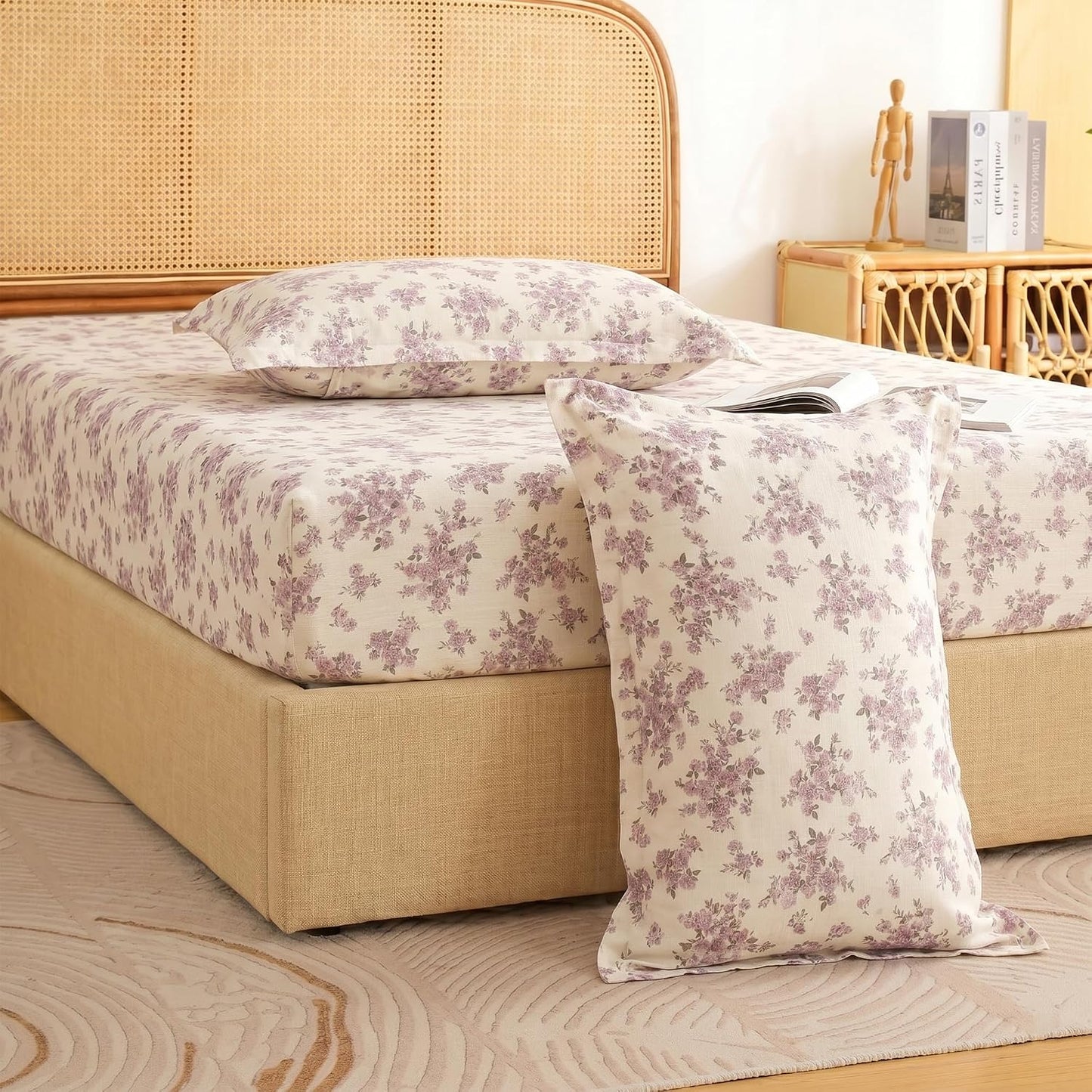 Bedsheet | Elastic Fitted Cotton Microfiber  | King, 182x198 cm, 2 Pillowcases | 240 TC