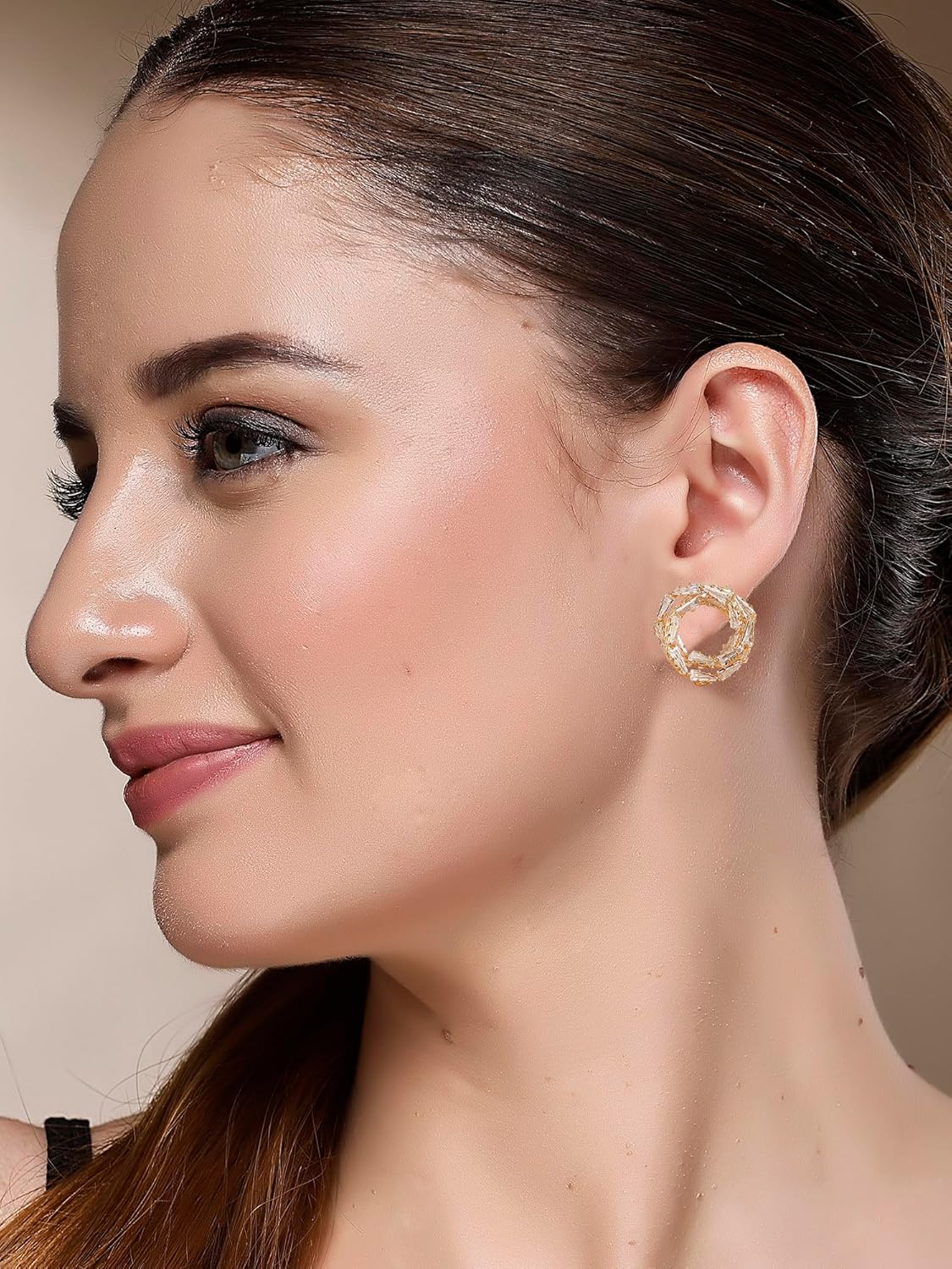 Gold-Plated Stud Earrings – Contemporary Design – Durable Finish – Retail Ready