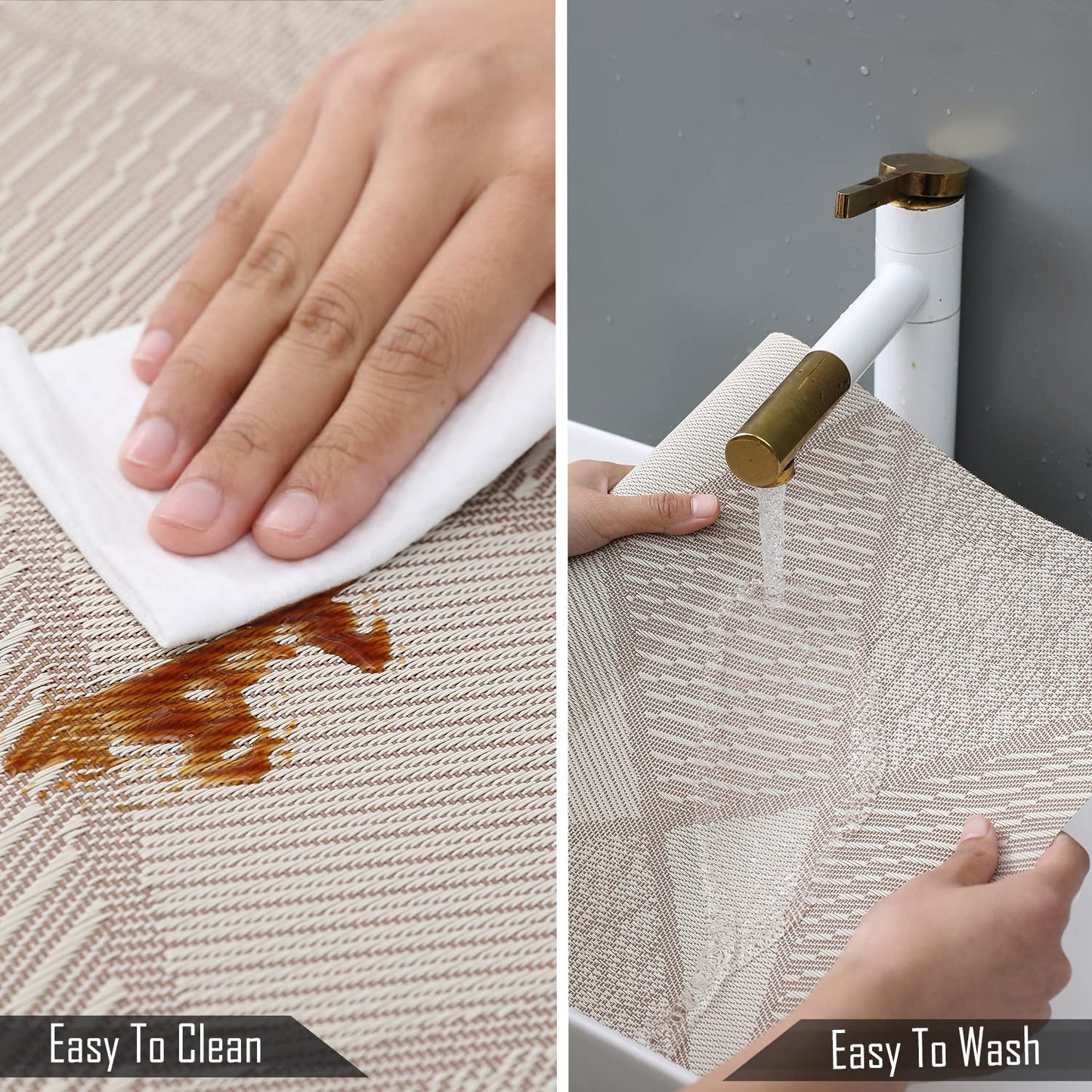 Modern PVC Polyester Blend Easy Clean Table Runner 30x180 cm | Dining Kitchen Home Decor Washable