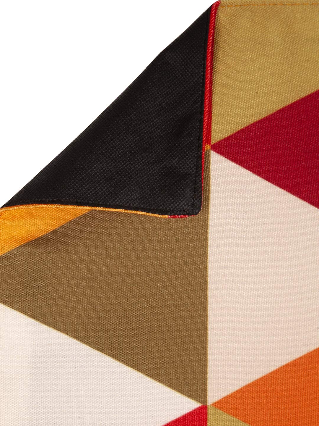 Orange Triangle Pattern HD Printed Washable Poly Cotton Dining Table Runner 13x58 Inch (4-6 Seater) | Kitchen & Home Decor Table Linen