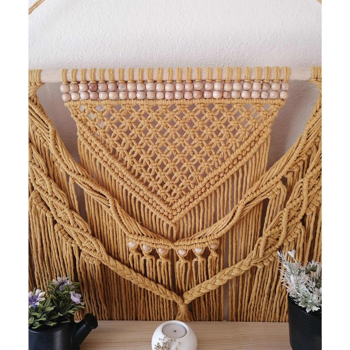 Handwoven Knitted Floating Shelf – Hanging Display Rack