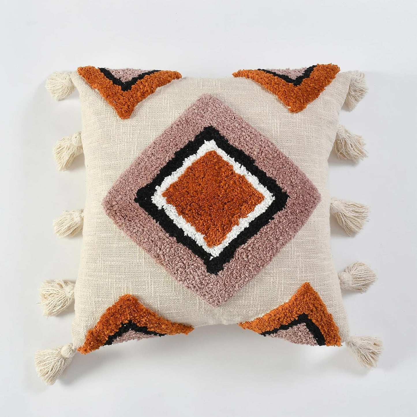 Geometric Tufted Decorative Cushion Cover - 100% Cotton - 2pc set