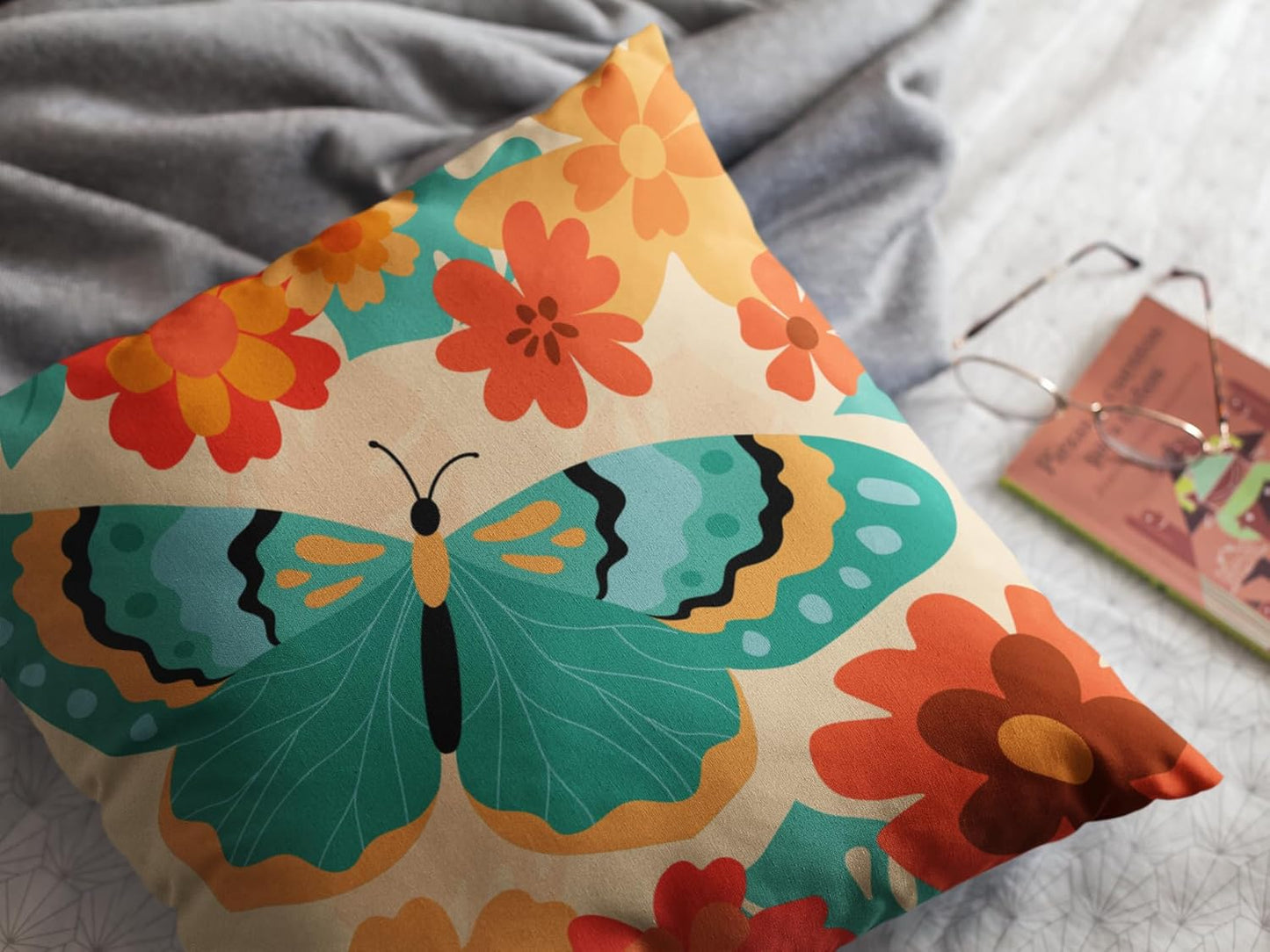 Soft Stylish Digital Print Velvet Cushion Covers 18x18 inch (Pack of 2) | Decorative Throw Pillow for Sofa, Bed, Home