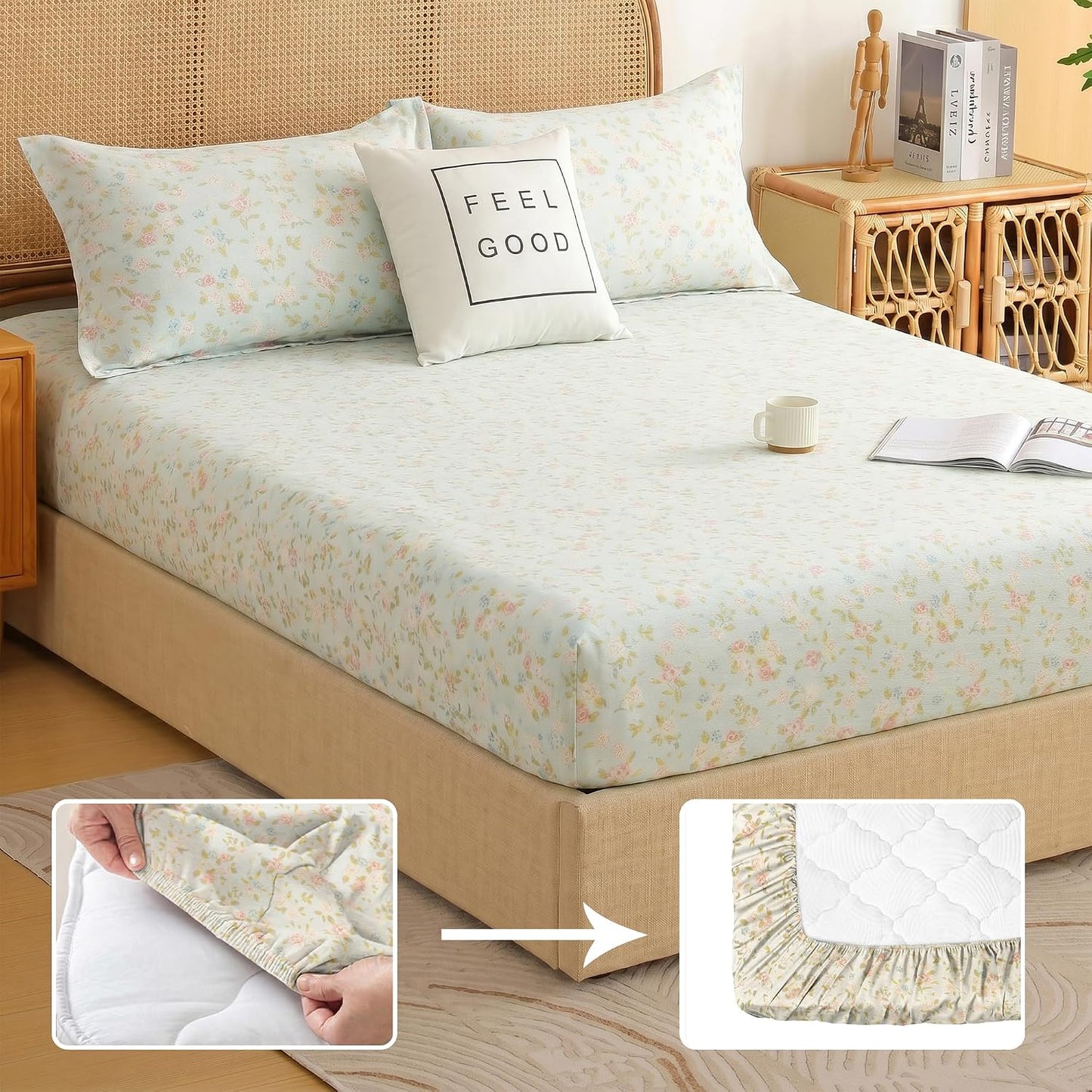Bedsheet | Elastic Fitted Microfiber 240 TC | King, 3-Piece, 2 Colours | Wrinkle-Free