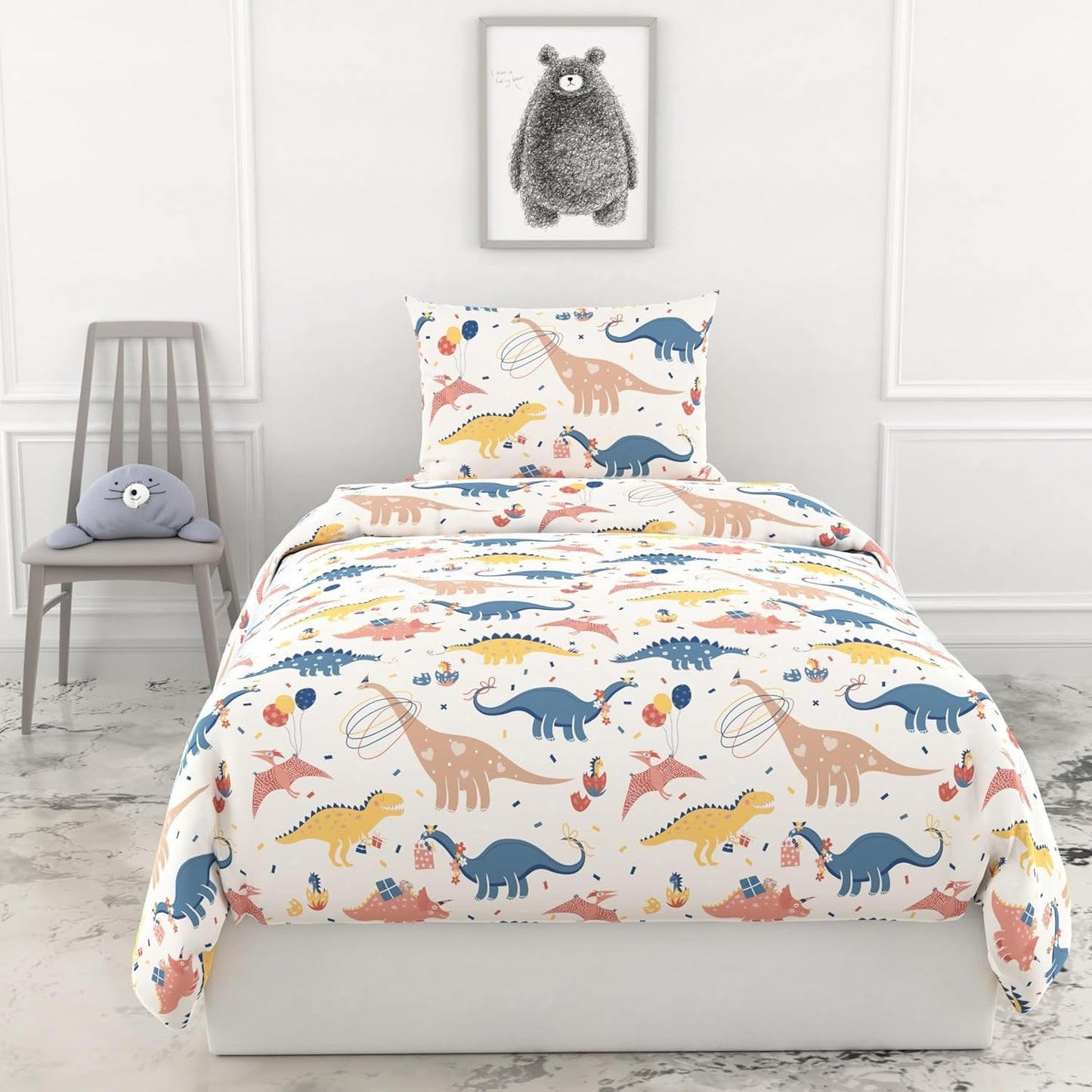 Single Bed Sheet Set - 100% Pure Cotton 144TC - Single with Pillow Cover
