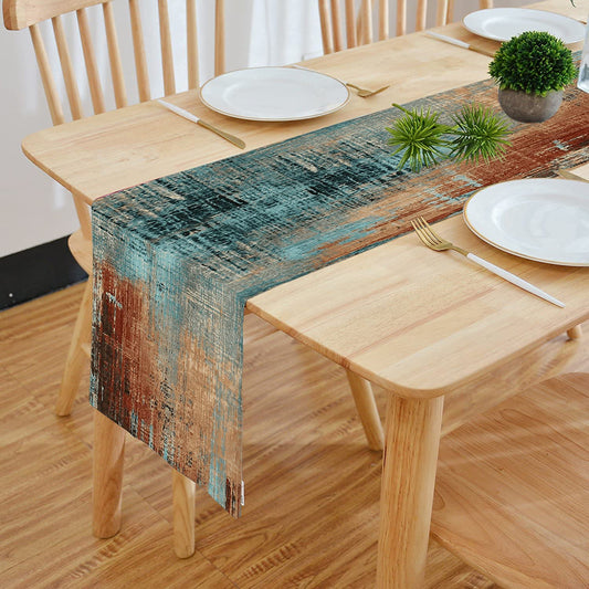 Elegant Digital Printed Multicolor Clover Table Runner, Cotton Feel, Double Layered, 13x72 Inch | Dining & Center Table Decor