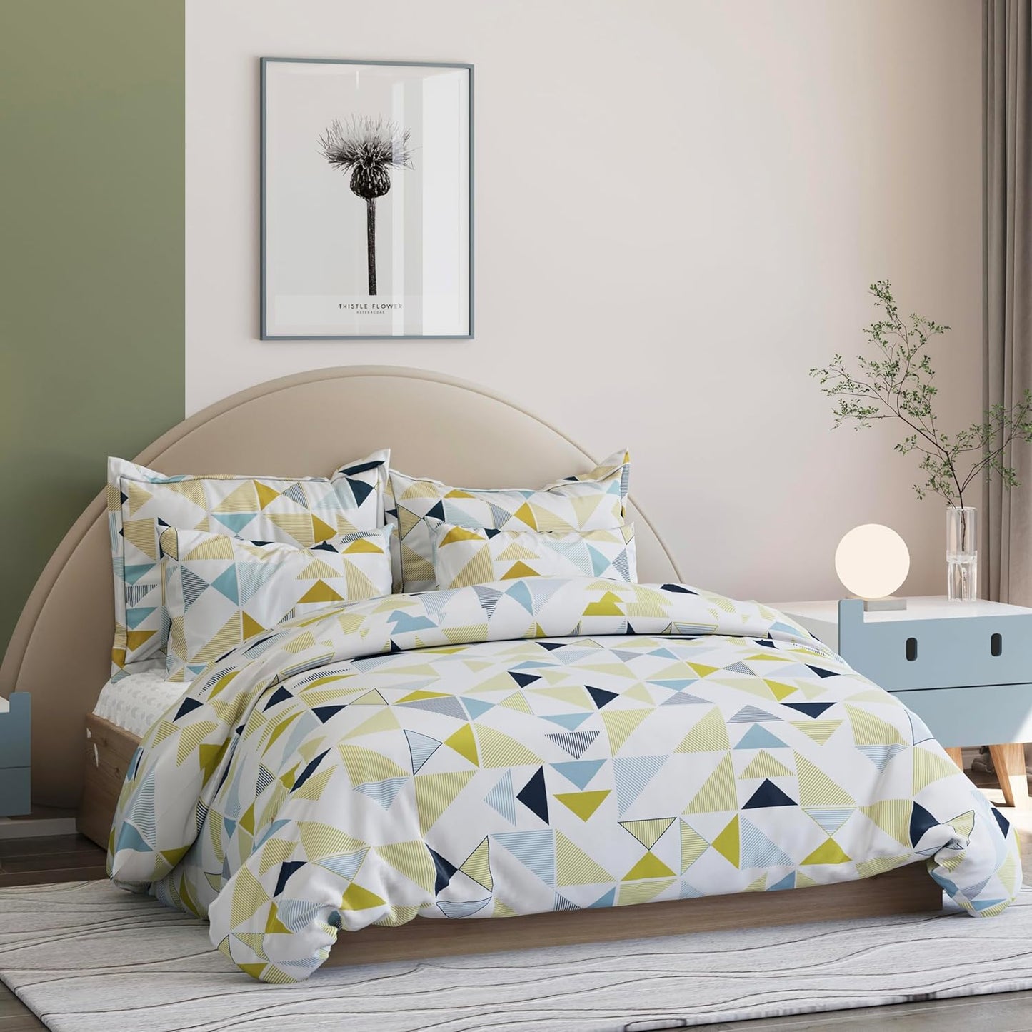 Ensemble de draps-housses pour lit King Size - Coton glacé - 300 fils/cm², bordure élastique (183 x 198 cm)