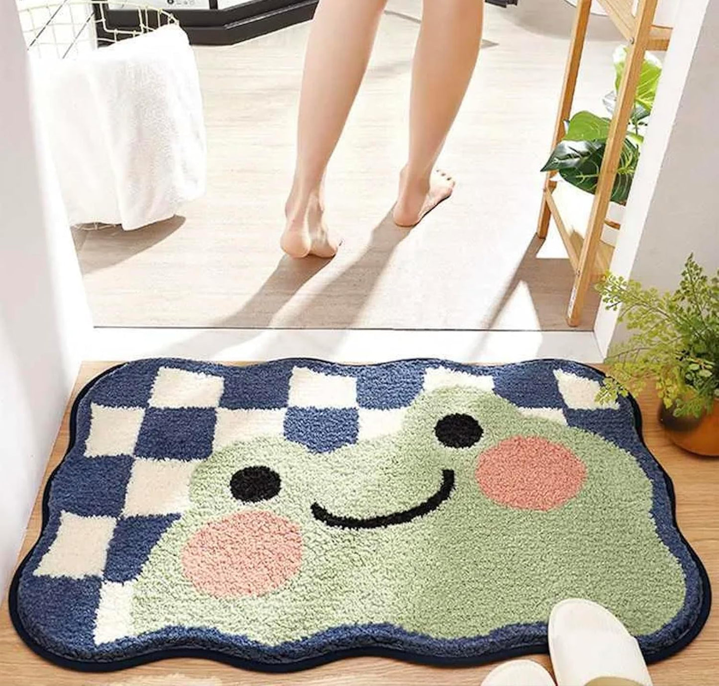 Frog Super Soft Anti Skid Super Absorbent Microfibre 2000 GSM Mat 50x80 cm Pack of 1 | Bathroom Bedroom Kitchen Door Floor Mat