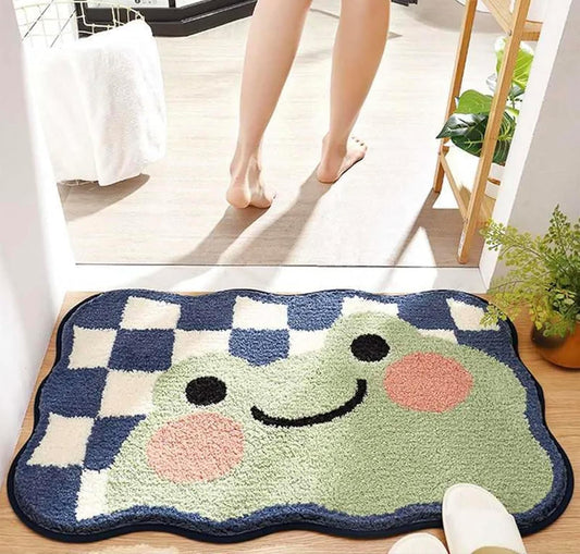 Frog Super Soft Anti Skid Super Absorbent Microfibre 2000 GSM Mat 50x80 cm Pack of 1 | Bathroom Bedroom Kitchen Door Floor Mat