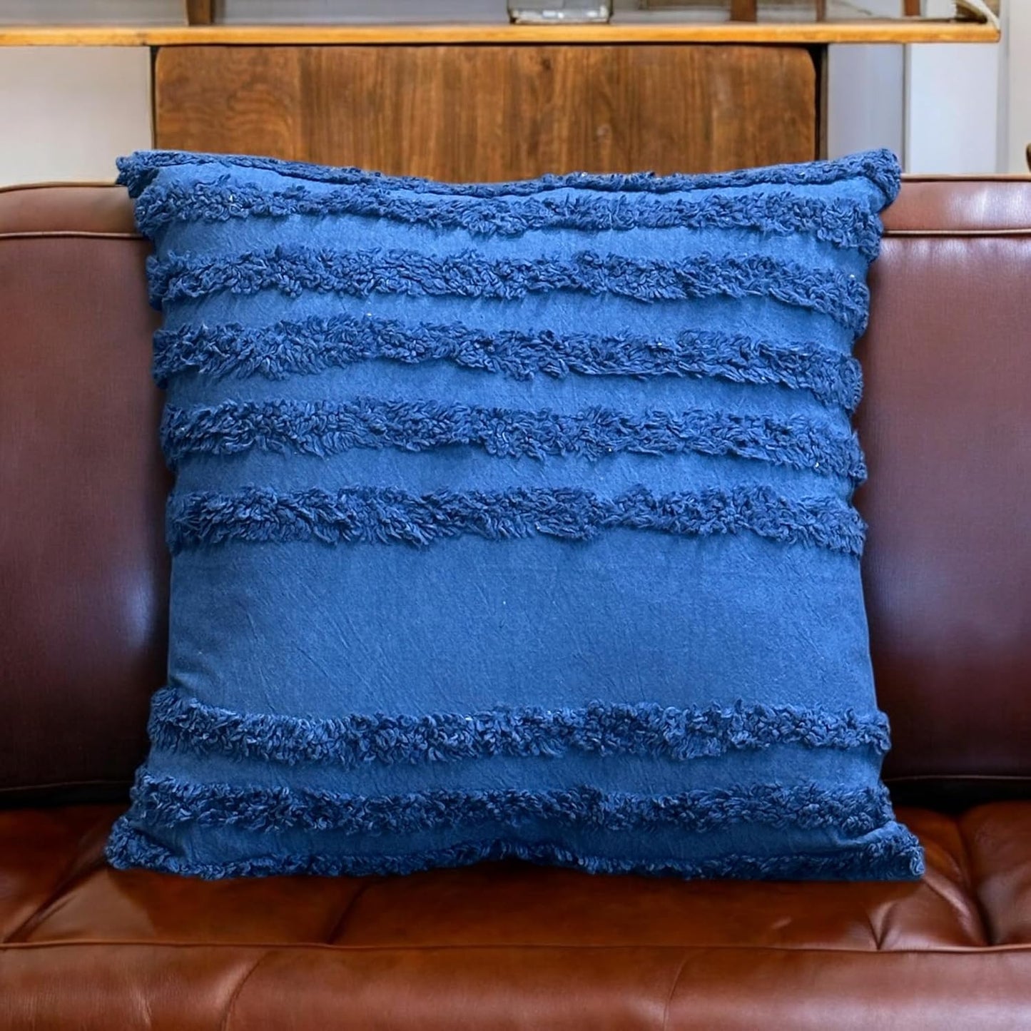 Bohemian Tufted Sunflower Cushion Cover 16x16 inch, Pack of 1 | Decorative Throw Pillow Case for Sofa Bed Couch