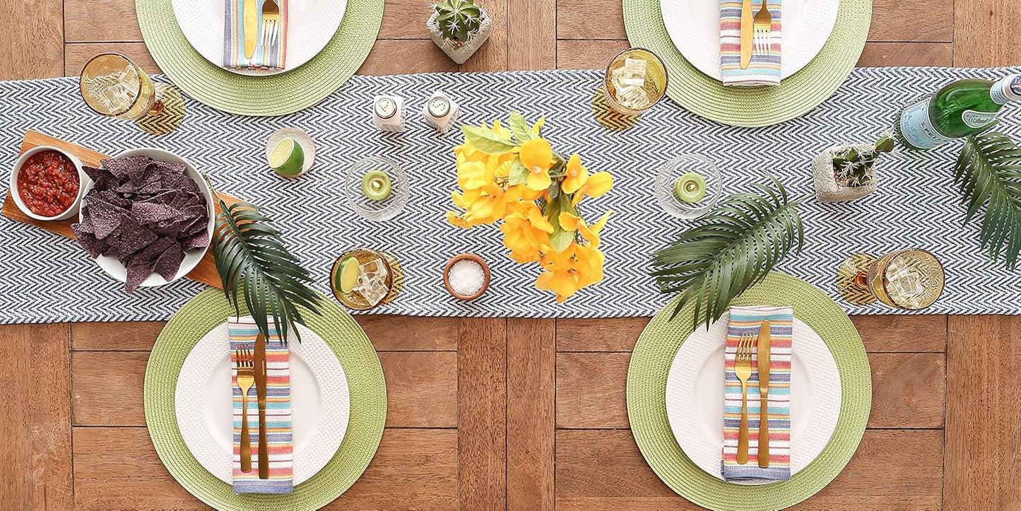 Tabletop Runner – Dining Linens – Artisan-Crafted Cotton – 14x72 Inch