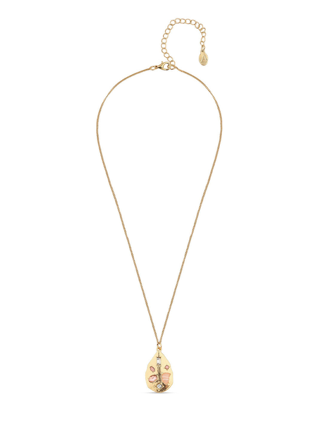 Stone-Studded Necklace – Fashion Jewellery – Gold-Toned Alloy – 46cm Length