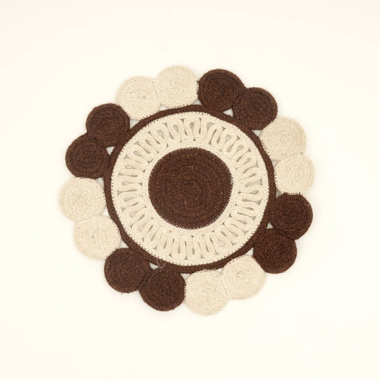 Brown Cotton Braided Placemat – Handcrafted Dining Mat
