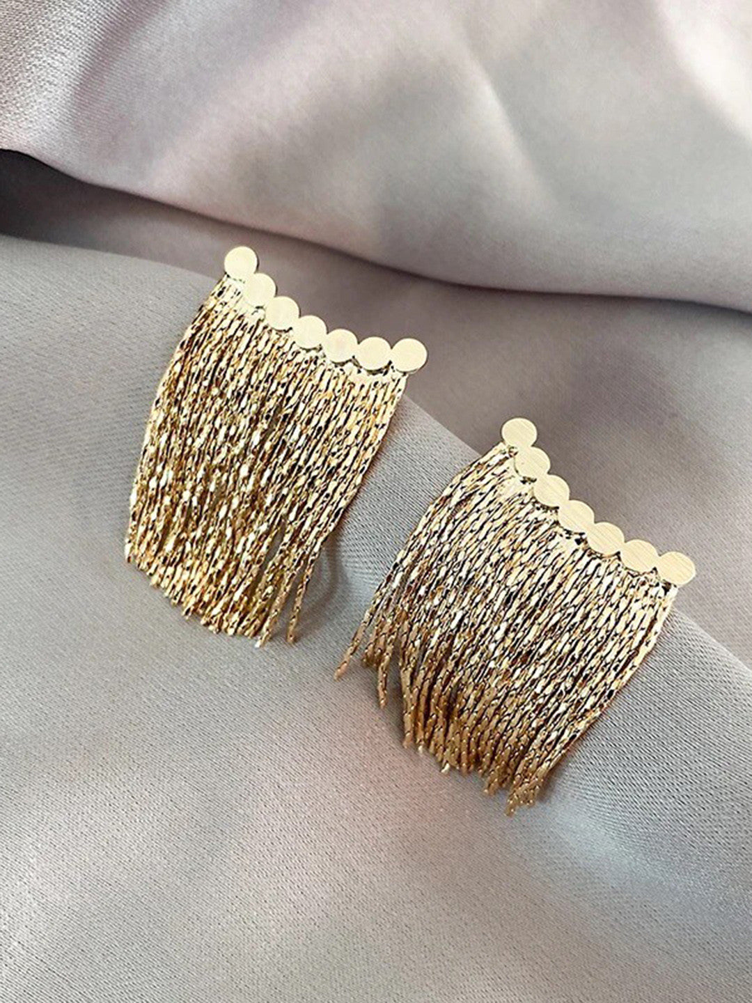 Gold-Plated Drop Earrings – Fashion Jewellery – Contemporary Style – 4 Cm Length