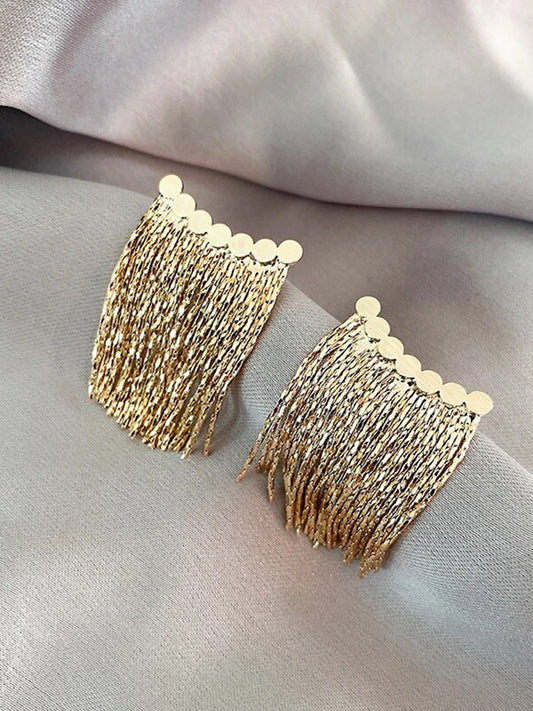 Gold-Plated Drop Earrings – Fashion Jewellery – Contemporary Style – 4 Cm Length