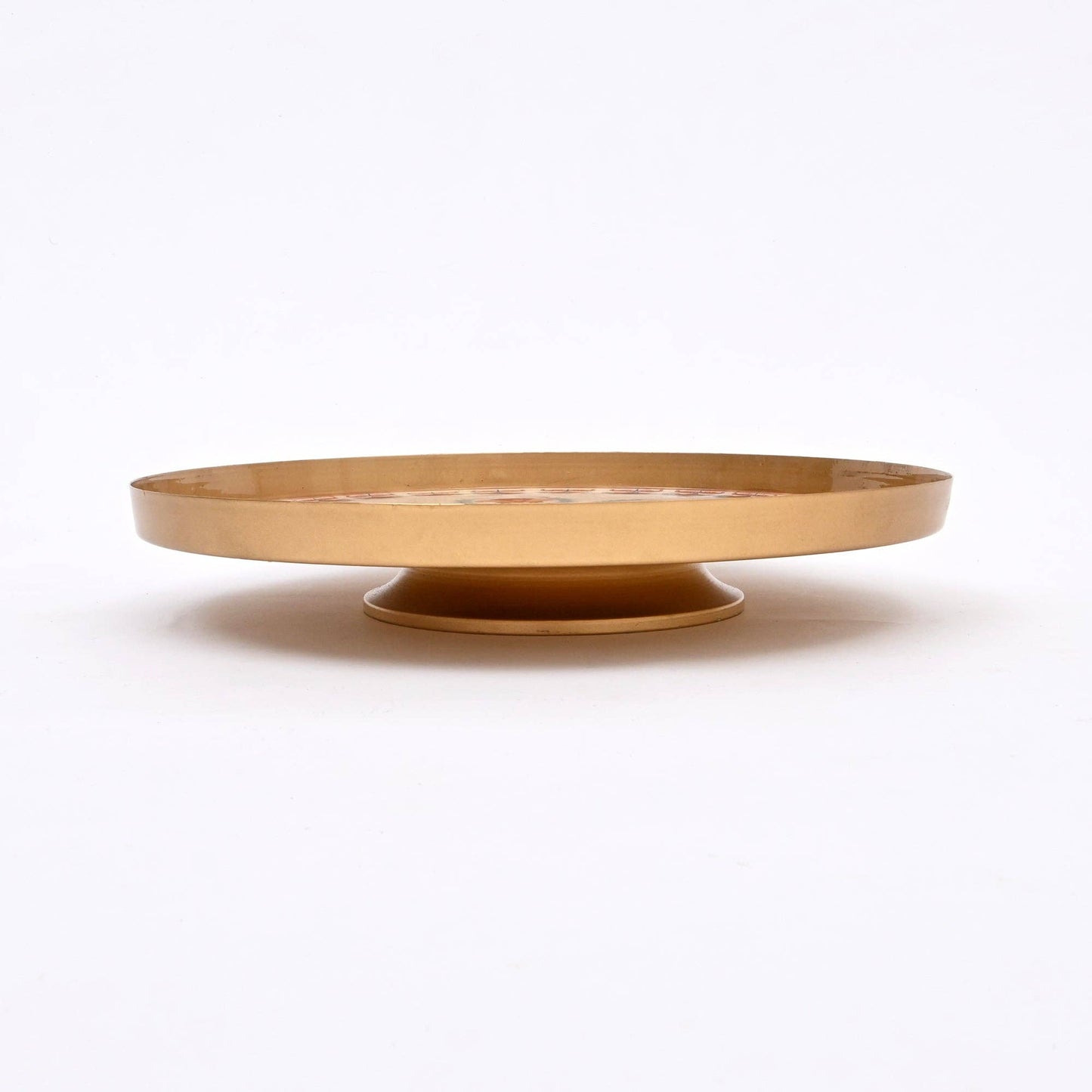 Round Enamel Metal Tray – Decorative Serving Platter for Home & Kitchen