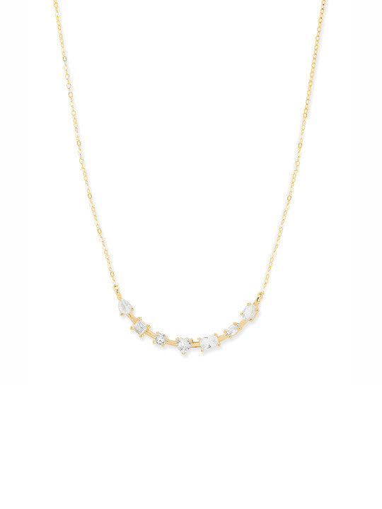 Gilt Finish Neck Chain – American Diamond Embellished – Base Metal Alloy – Single Unit