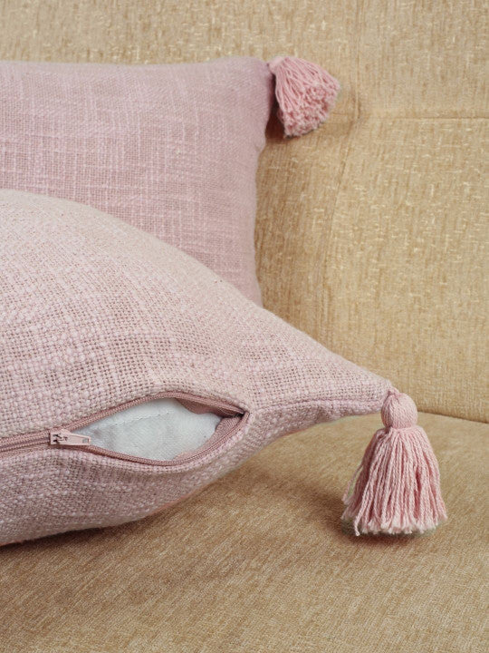 Textured Decorative Pillow Covers – Pure Cotton Fabric – 12x20 Inch Set