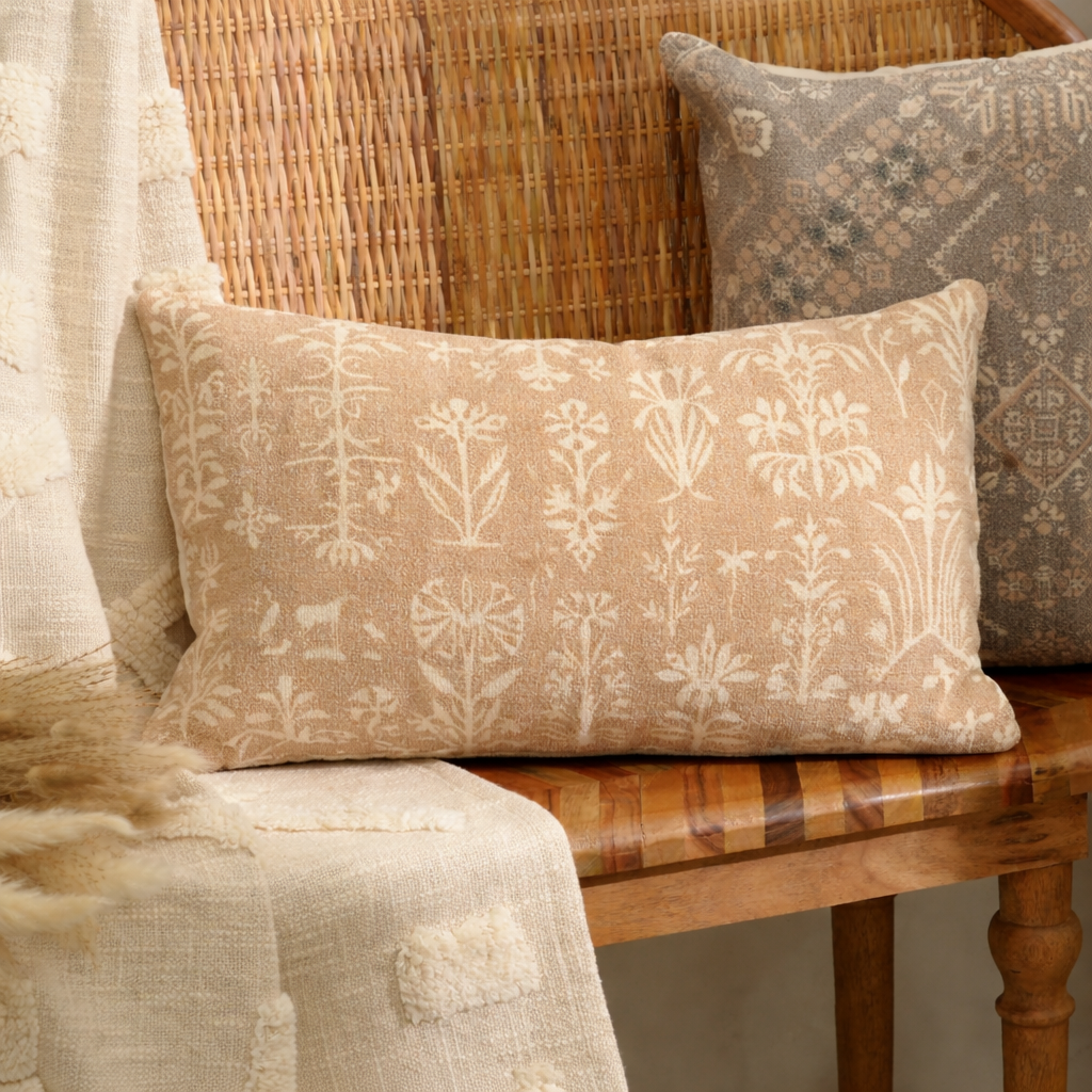BloomAura Decorative Printed Cushion – 50 × 30 cm