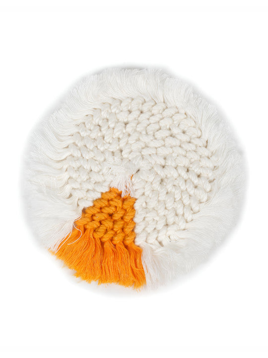 Decorative Drink Coaster Set – Woven Cotton Texture – 2-Piece