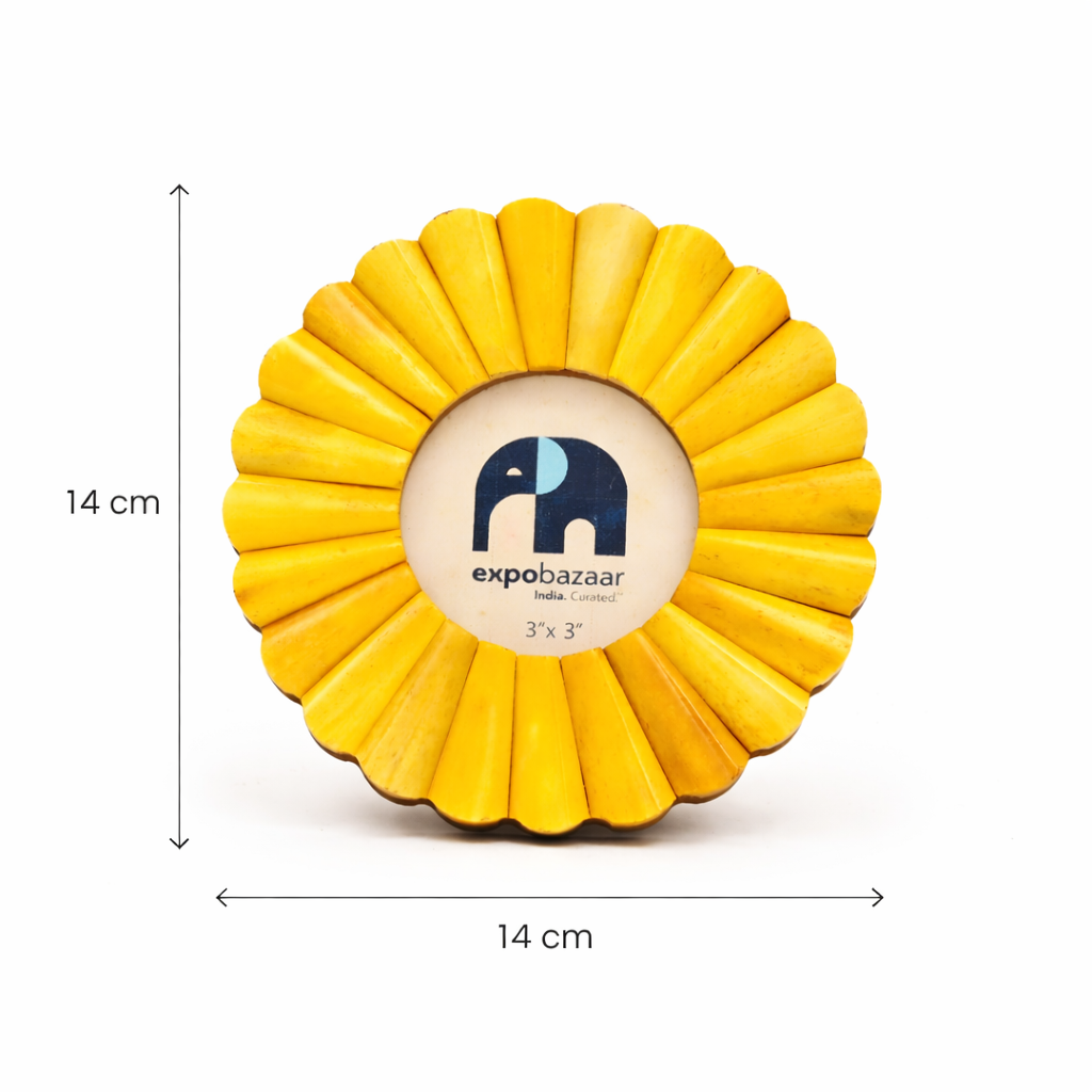 Round Sunflower Decorative Frame- Yellow
