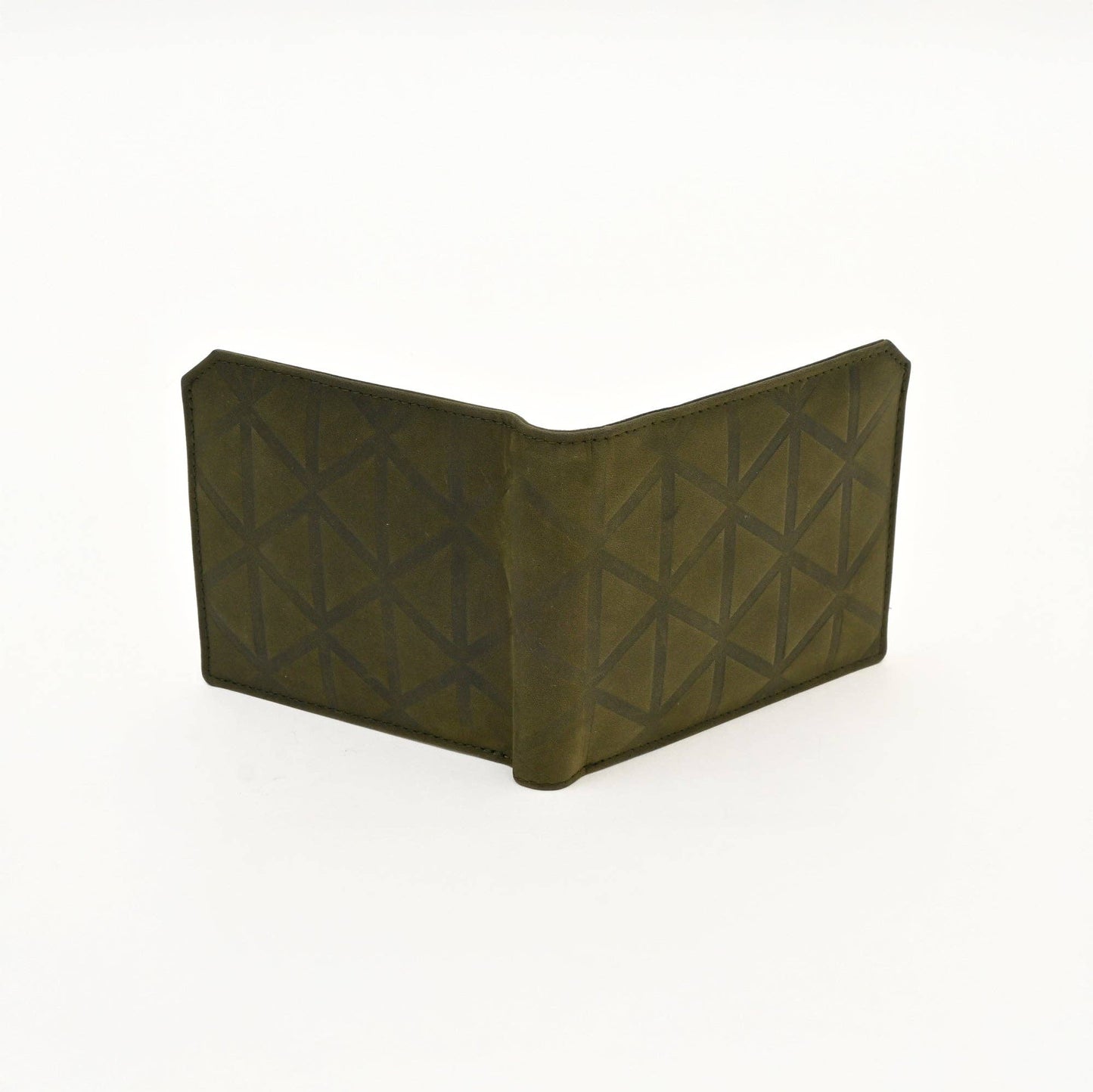 Luxury Green Slim Wallet – Waxy Leather, Croc Texture