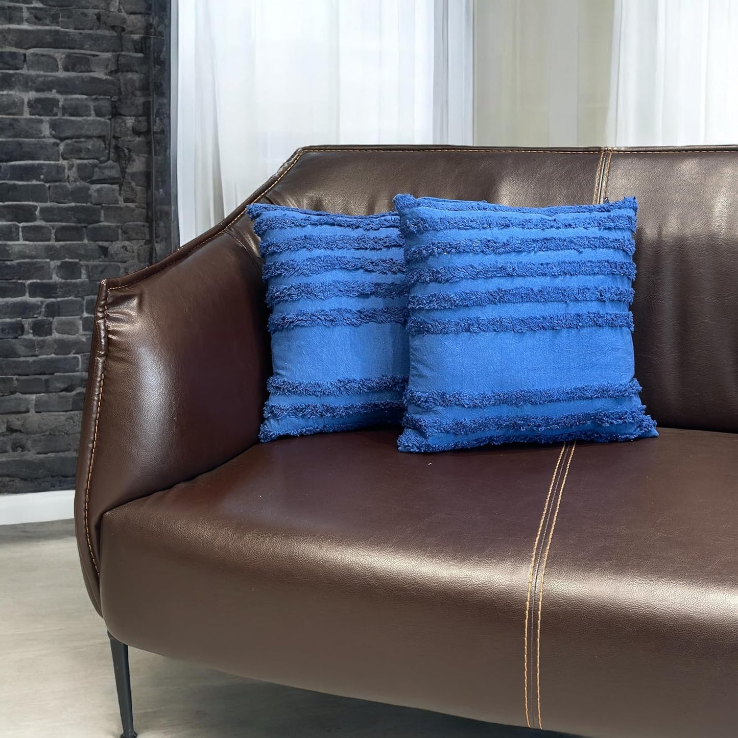 Bohemian Tufted Sunflower Cushion Cover 16x16 inch, Pack of 1 | Decorative Throw Pillow Case for Sofa Bed Couch