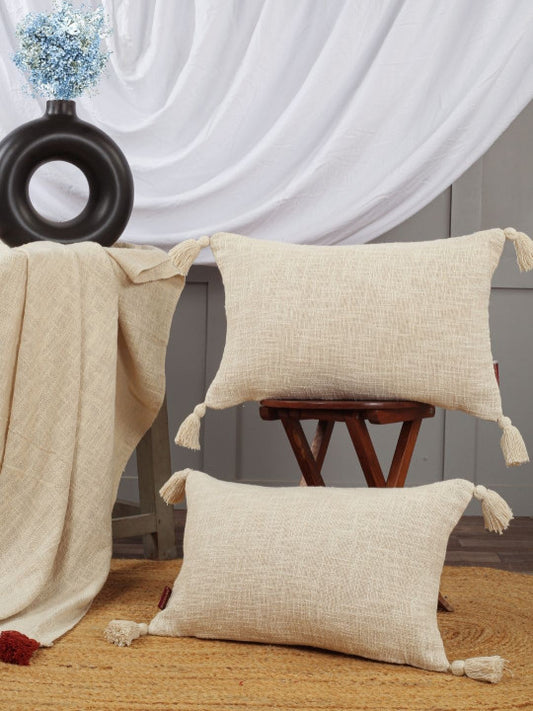 Decorative Pillow Cases – Rectangular – Breathable Cotton – 2-Piece Set, 20x12 Inch