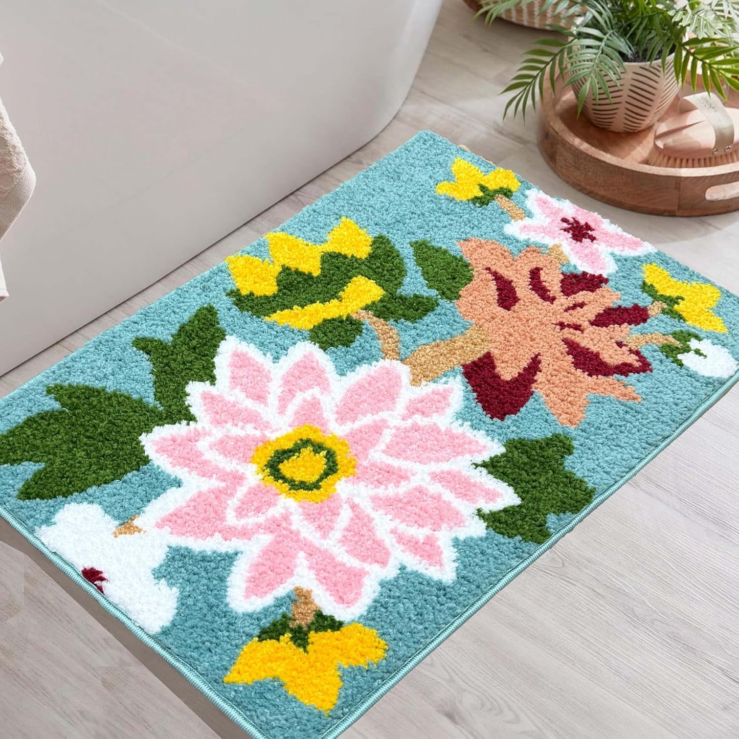 Super Soft Microfibre 2000 GSM Bath Mat (50x80 cm) Pack of 1 | Absorbent, Anti-Skid Door/Floor Mat for Home (Green)