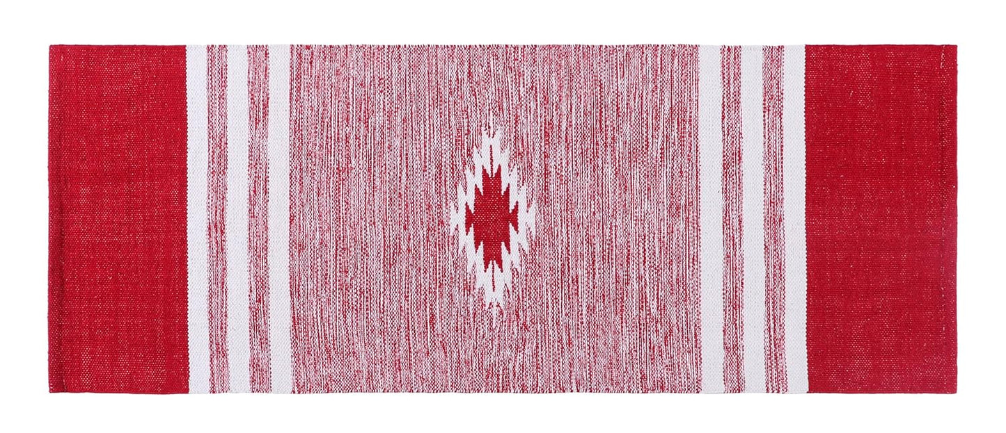 Hand Woven 100% Natural Cotton Designer Rug, Runner 2x5 ft (60x152 cm) | Bedroom, Living Room, Washable Floor Carpet