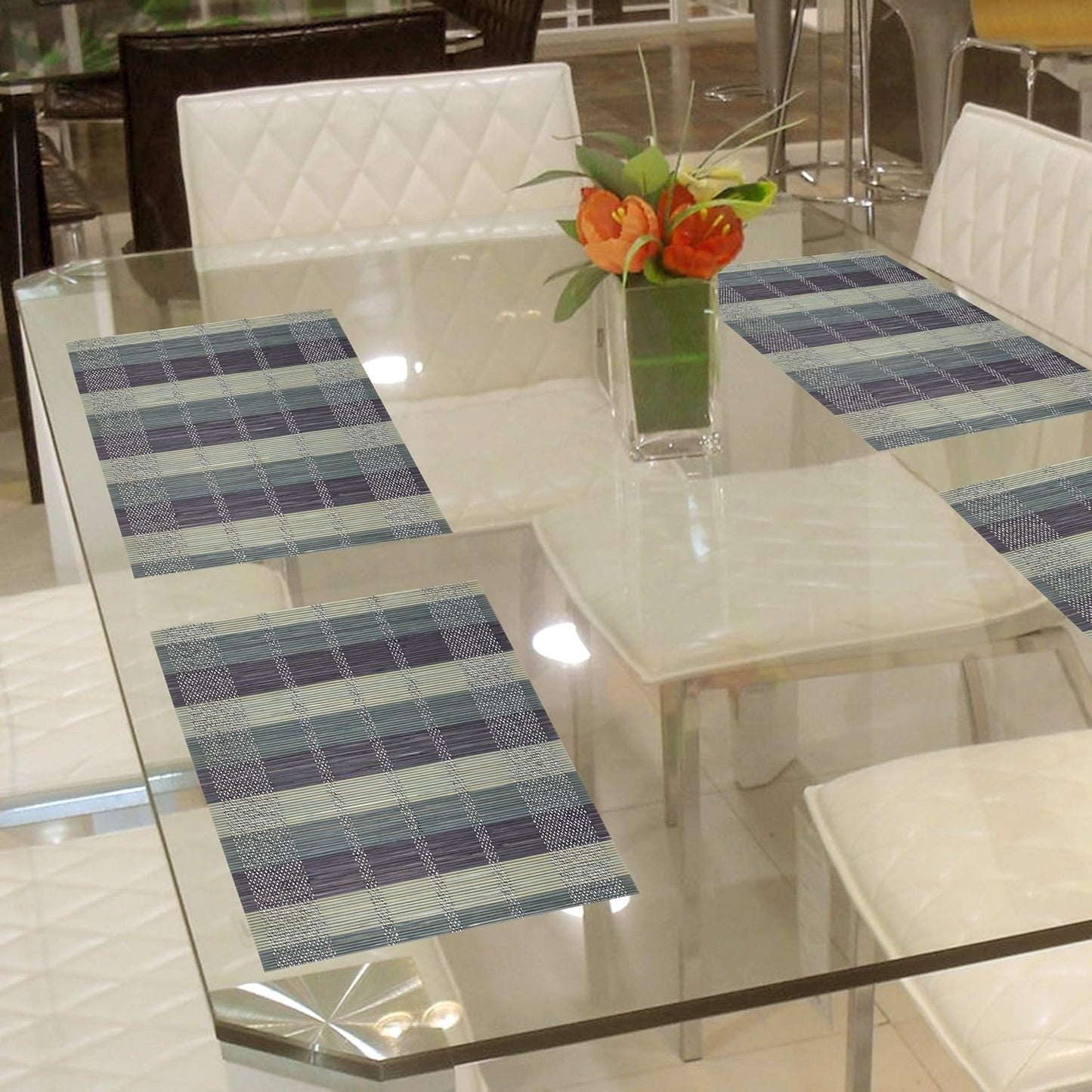 Heat Resistant Bamboo Placemats Set of 6, 45x30 cm | Easy Clean Dining Table Mats, Home Decor & Protection