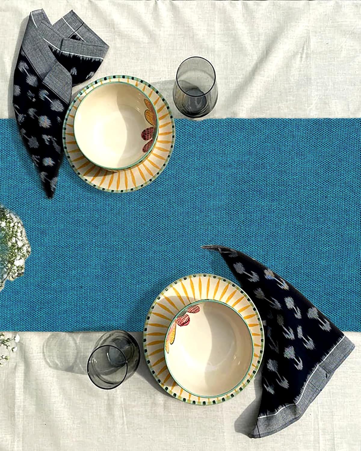 Jute & Polyester Heat-Resistant Table Placemats (Set of 4) | Dining, Bedside, Shelf Mats, Home Decor