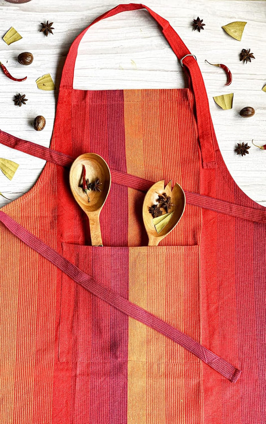 Kitchen Apron – Adjustable Bib Apron – Durable Cotton Blend with Centre Pocket – 60x85cm (Pack of 1)